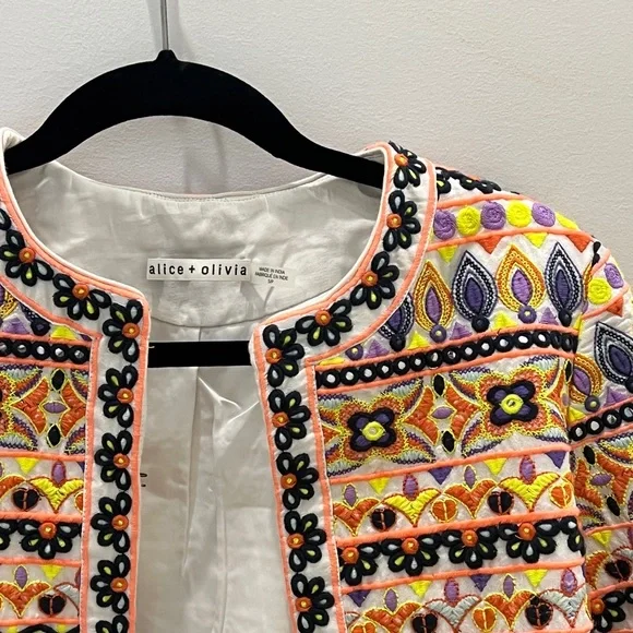 Alice and olivia embroidered jacket store